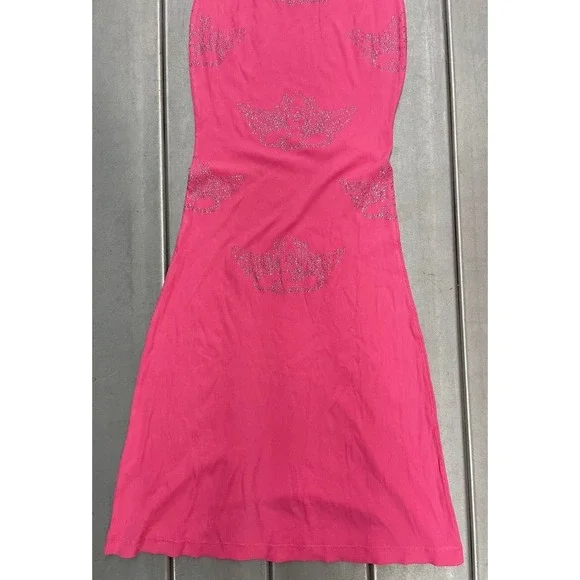 Boys Lie Urban Outfitters Be Mine Diamante Maxi Dress Womens Small Pink Angels - Picture 14 of 14